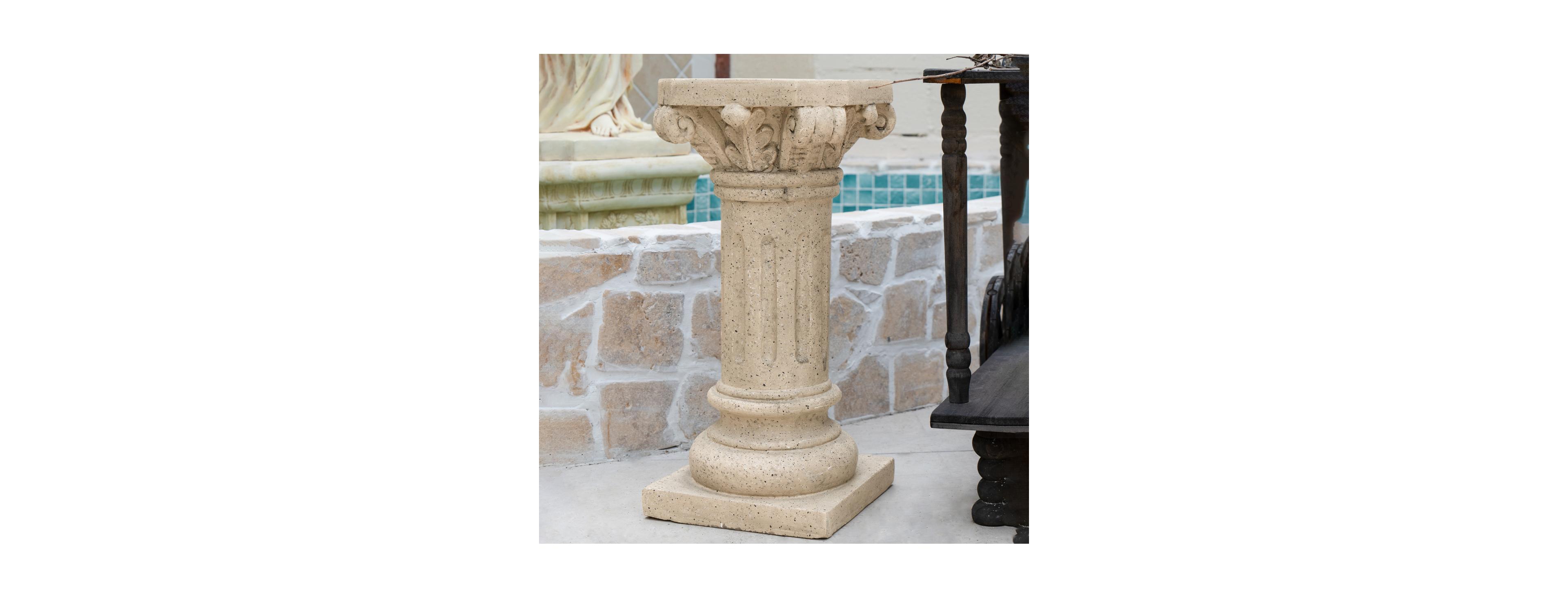 Streamdale Furniture Pedestal Column Plant Stand, 26.25 Inch, Indoor and Outdoor