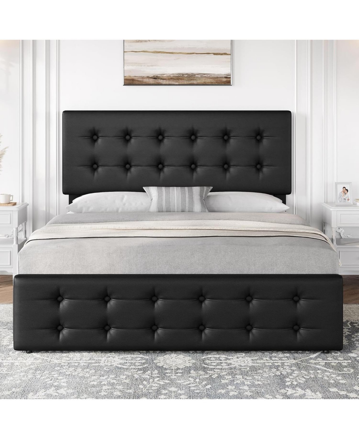 gaomon Bed Frame with 4 Storage Drawers Headboard
