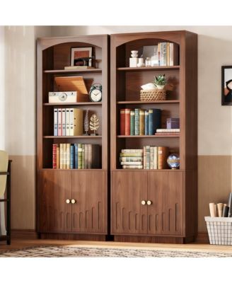 Mid-Century Walnut 6-Tier Bookshelf, Home Office & Living Room