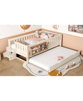 with Bookshelves, Staircase, Trundle