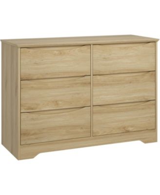 Wooden 6-Drawer Dresser, Tall Modern Storage Chest with Wide Top for Bedroom, Living Room, Hallway, Kids Room