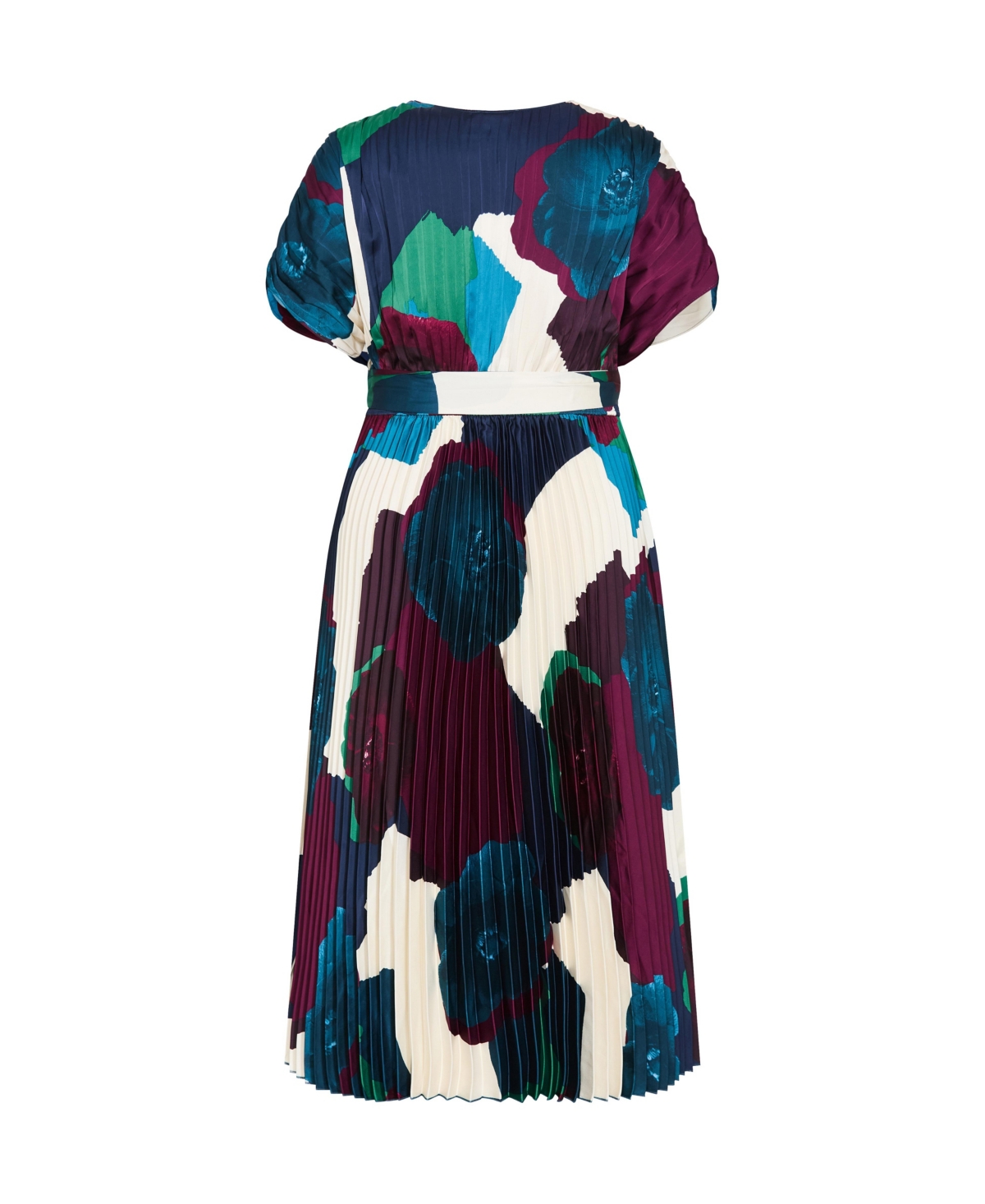 City Chic Women's Plus Hailey Abstract Print Pleat Maxi Dress