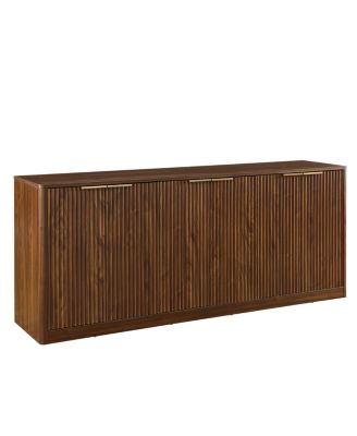 67-inch Modern Wavy Sideboard Walnut Storage Cabinet