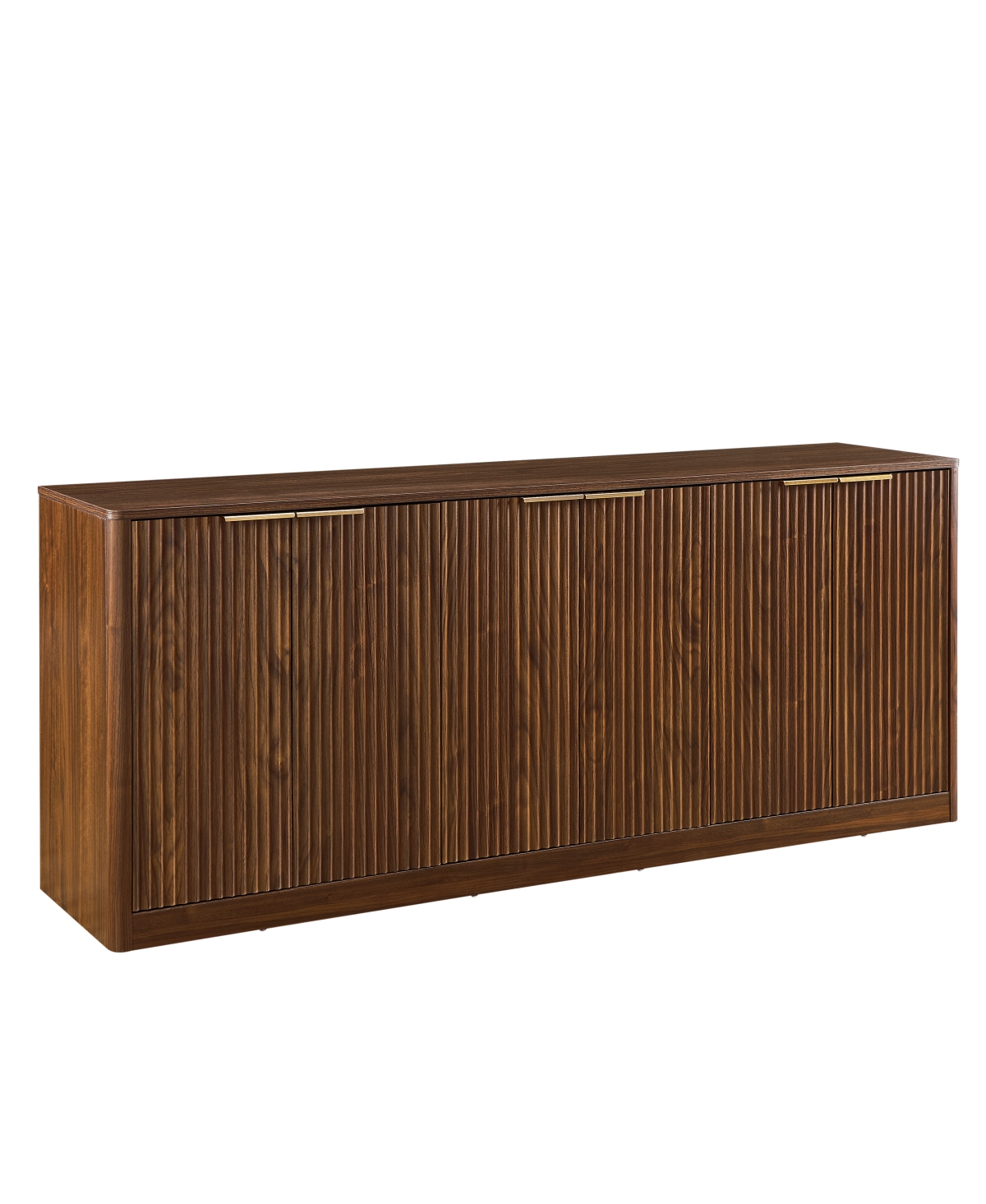 Streamdale Furniture 67-inch Modern Wavy Sideboard Walnut Storage Cabinet