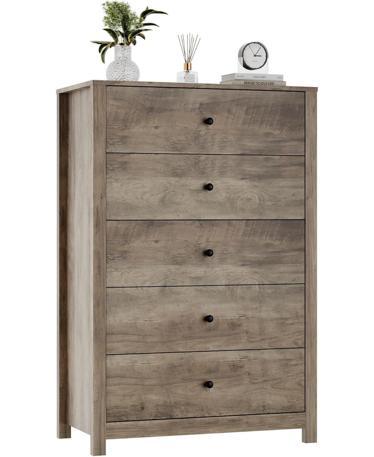Gaomon 5 Drawer Dresser for Bedroom – Modern Simply Chest of Drawers, Wood Storage Dresser with Deep Drawers for Living Room, Hallway, Entryway