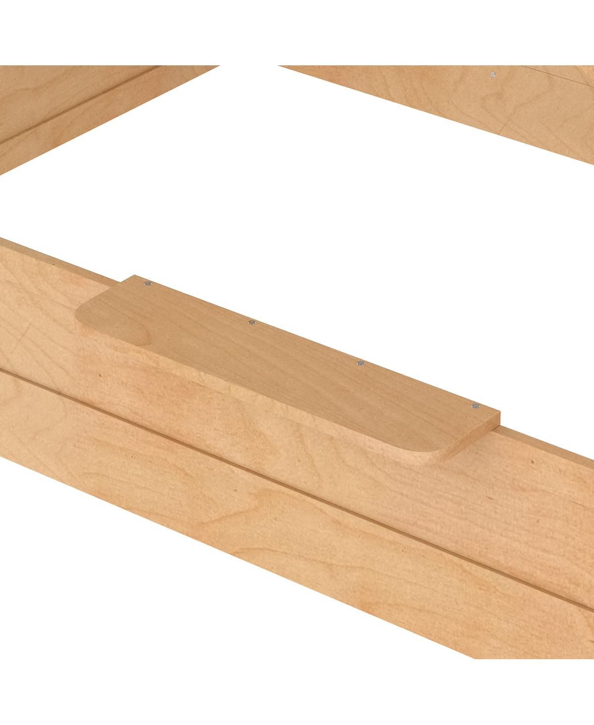 Streamdale Furniture Queen Size House Floor Bed with Guardrails, Roof, Tray & Signboard