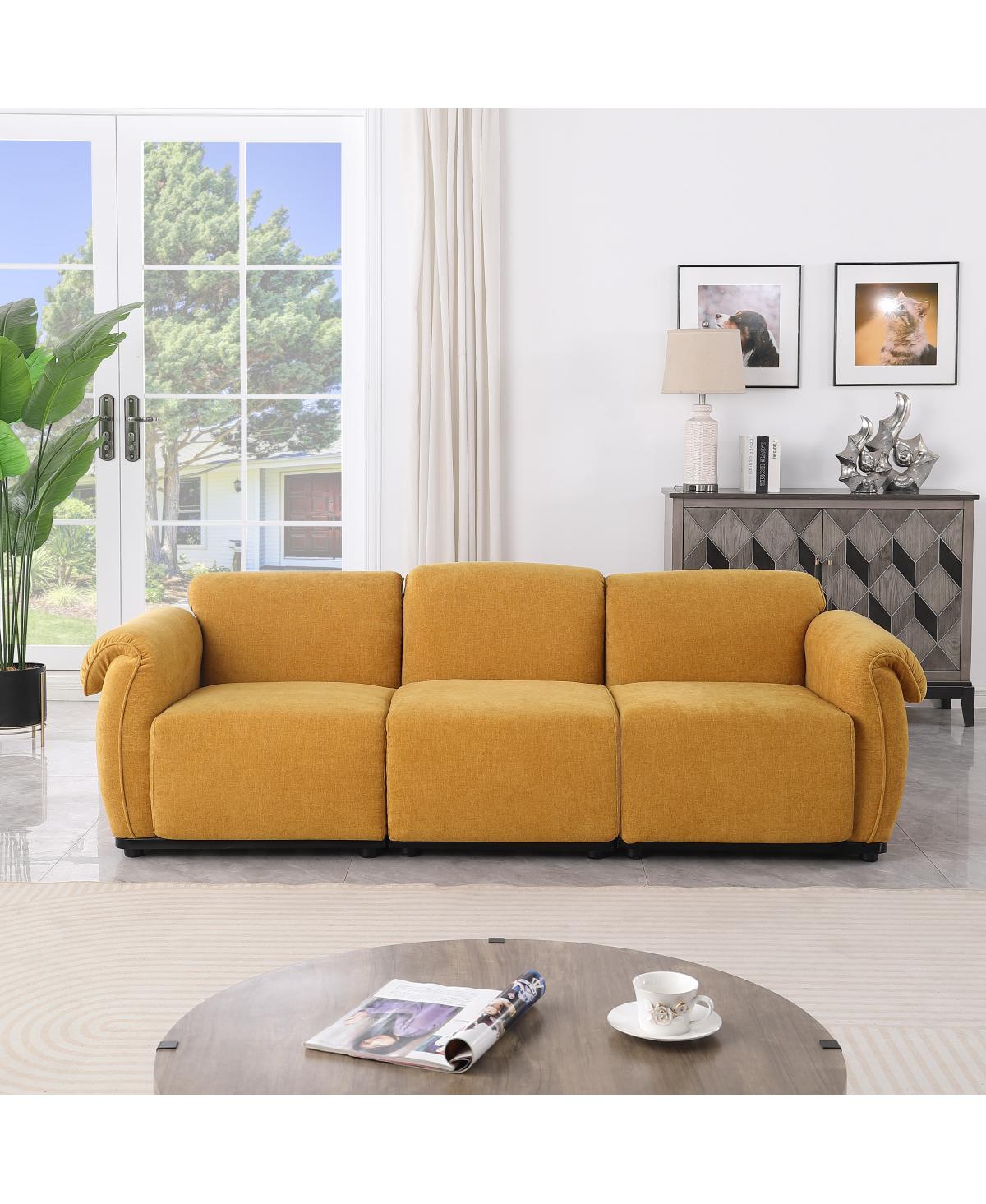 Streamdale Furniture Chenille Modular Sofa with Iron Frame