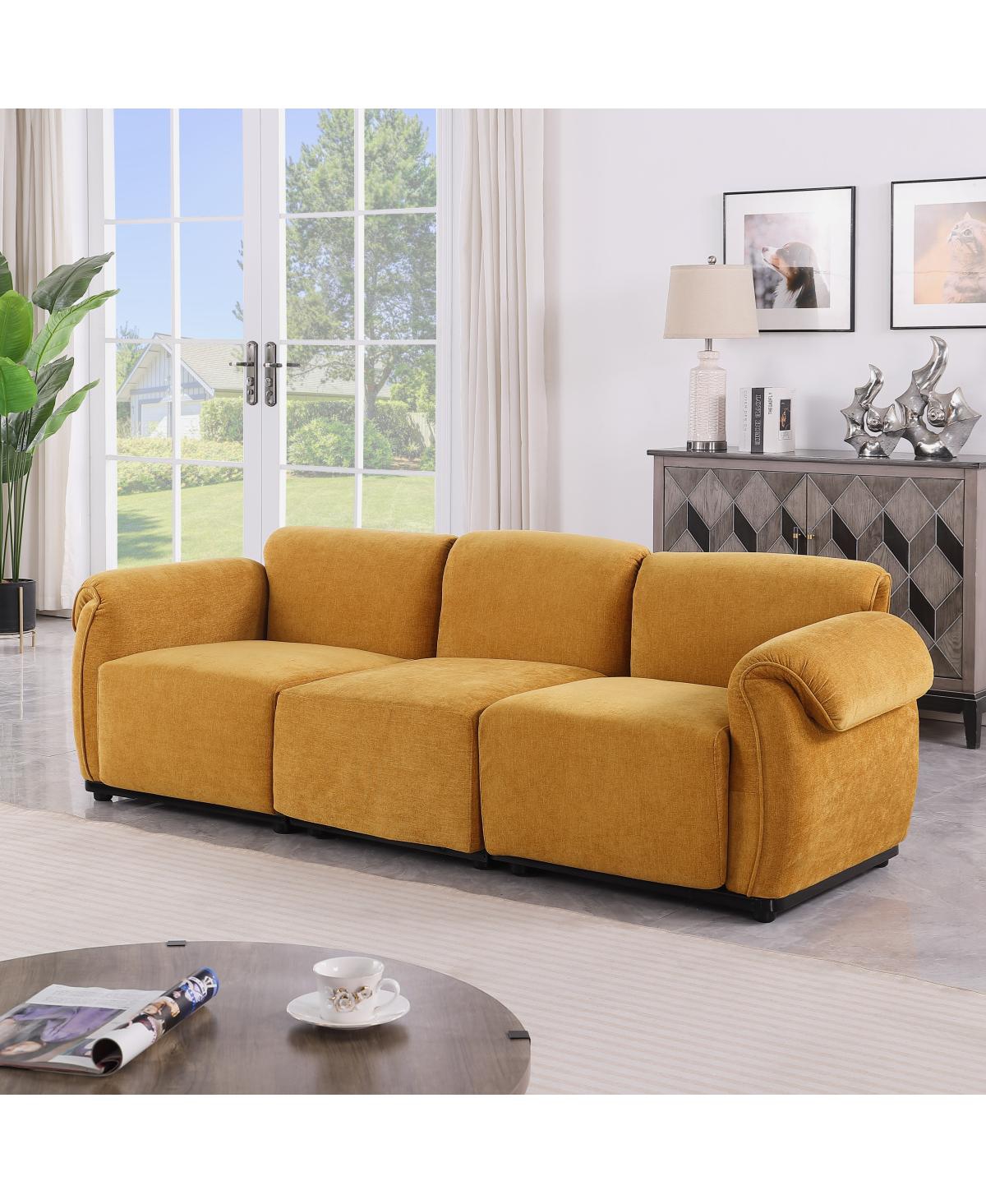 Streamdale Furniture Chenille Modular Sofa with Iron Frame