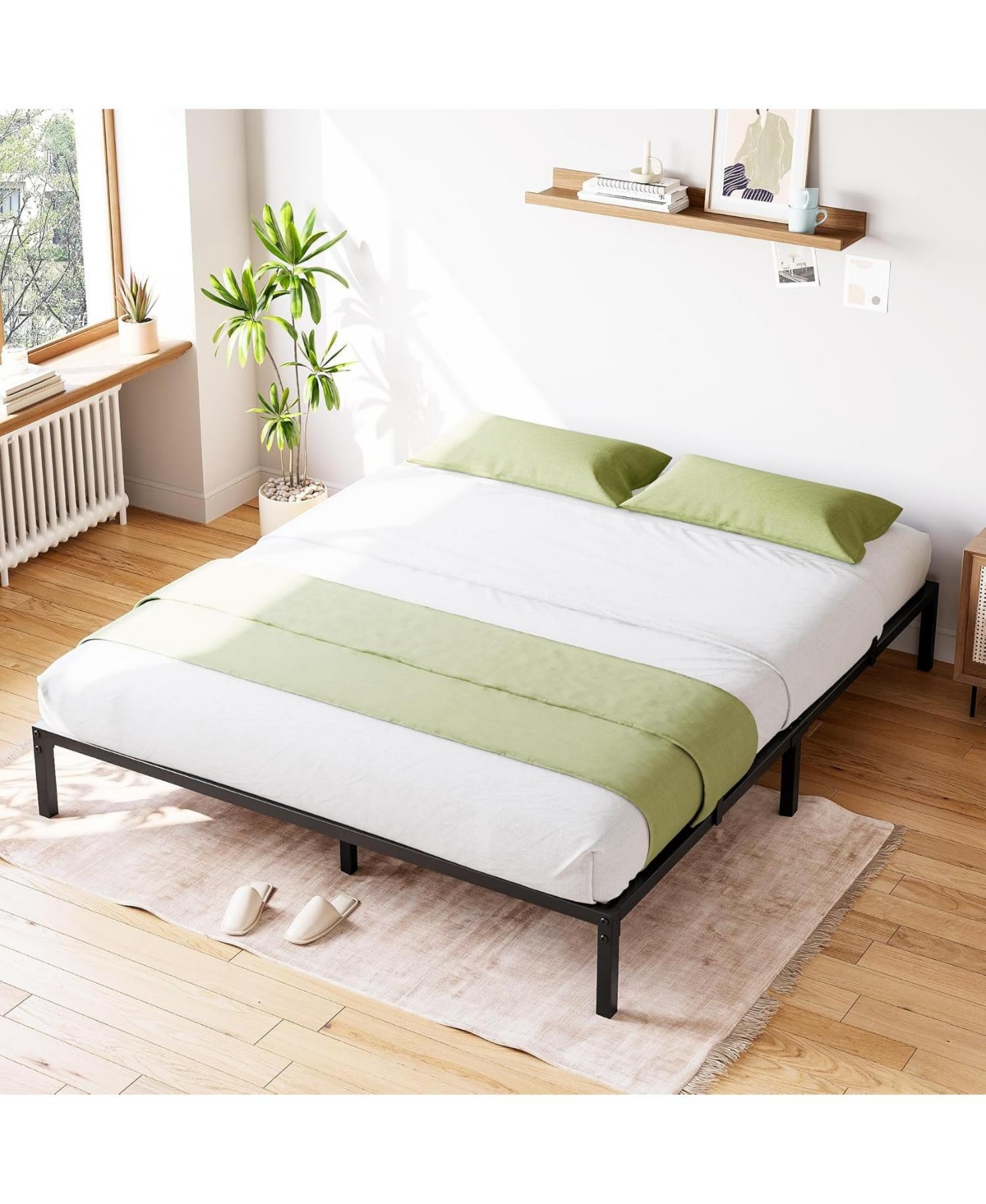 gaomon Inch Twin Bed Frame No Box Spring Needed, Heavy Duty Metal Platform Bed Frame Twin Size for Bedroom Easy Assembly