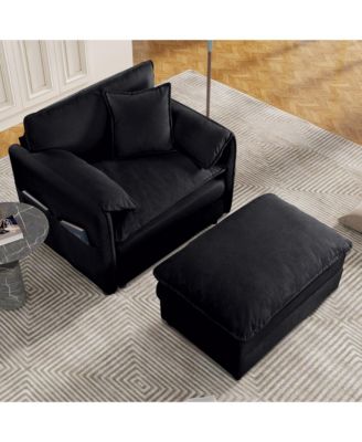Recliner Chair with Movable Ottoman – Soft Chenille, Oversized DIY-Combination Lounge Chair