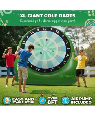 XL Bull Chipper | Giant Golf Darts w/ 10+ Golf Games | Backyard Game w/ Air Pump | Yard Game for Adults | Outdoor Games