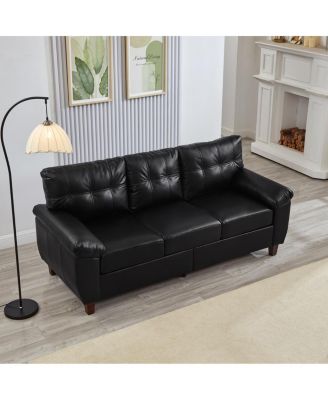 28 inches Modern 2-Piece Faux Leather Sofa with Storage