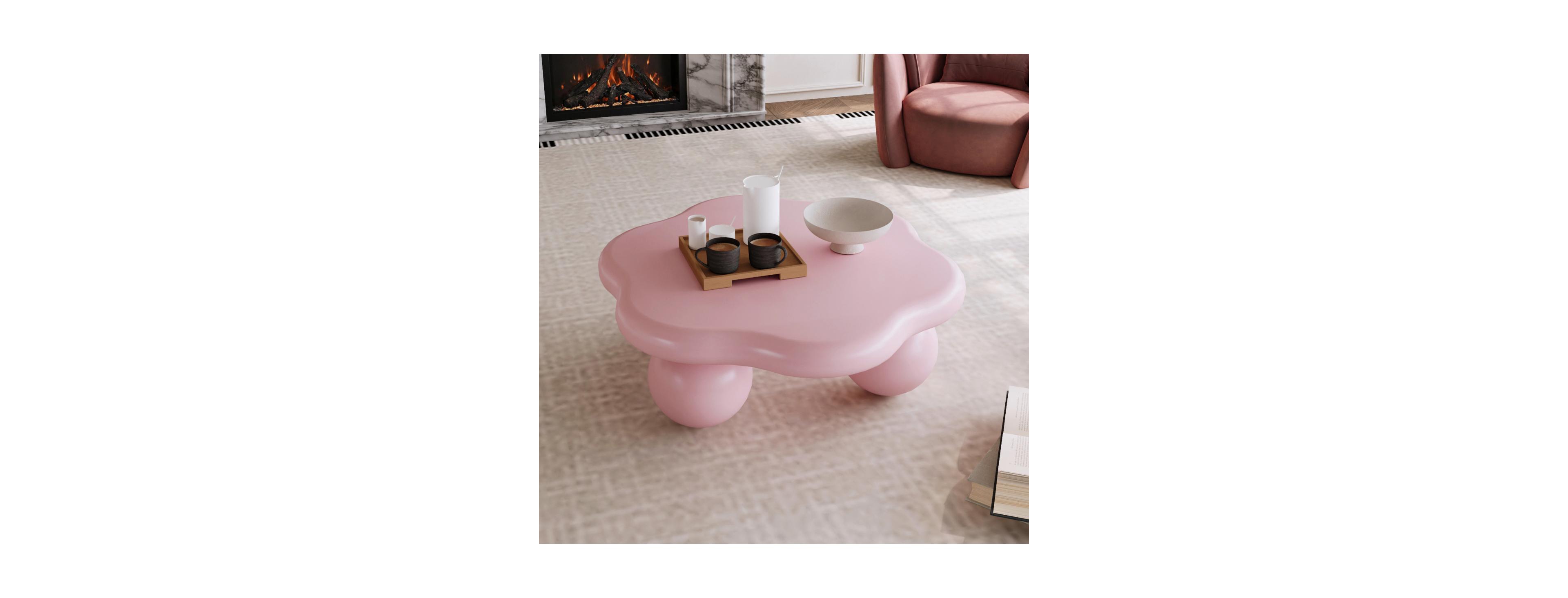 Streamdale Furniture Cloud Shaped Coffee Table, Petal-Shaped Modern Minimalist Table