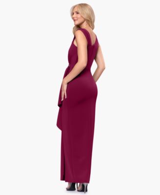 Petite Asymmetric Sleeveless Gown Dress