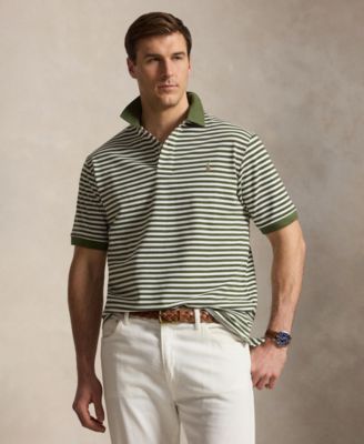 Men's Big & Tall Striped Mesh Polo Shirt
