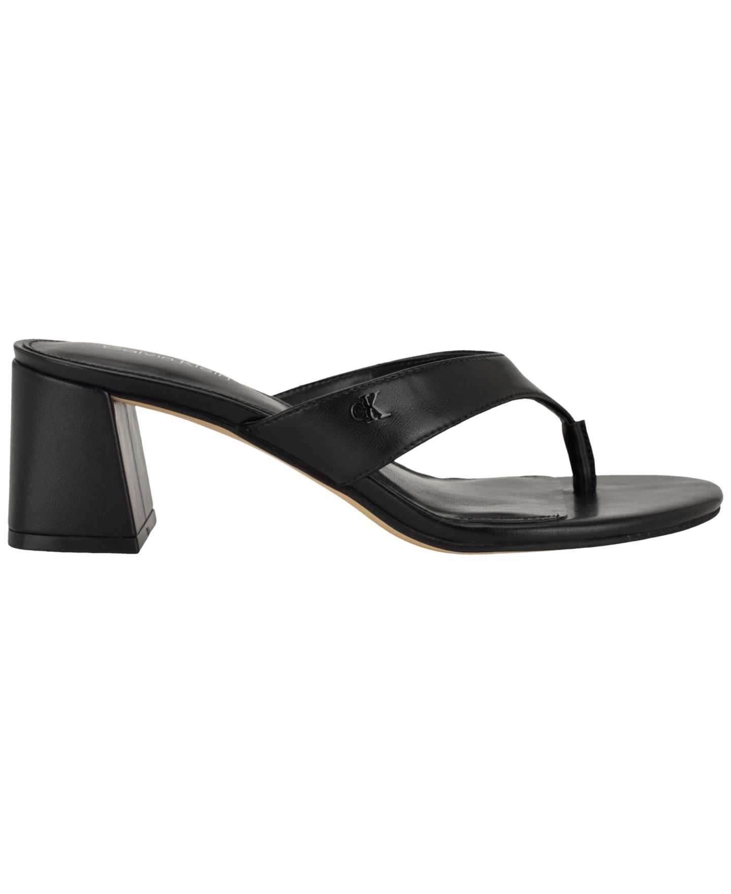 Женские сандалии Calvin Klein Locinda Thong Block Heel Dress Sandals, цвет: Чёрный — фото 2