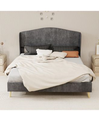 Velvet Upholstered Queen Bed - Luxurious & Peaceful Master Bedroom Focus