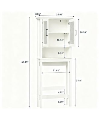 Adjustable Over the Bathroom Storage Shelf with Glass Doors