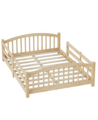 Montessori Floor Bed with Slats & Guardrails, Solid Wood, Easy Assemble