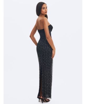 Women's Preslie Satin & Crystal Mesh Sheath Maxi Dress