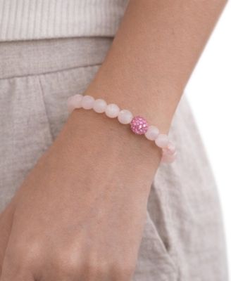 3-Pc. Green Jade, Lavender Quartz and Rose Quartz (6mm) Stretch Bracelet Set