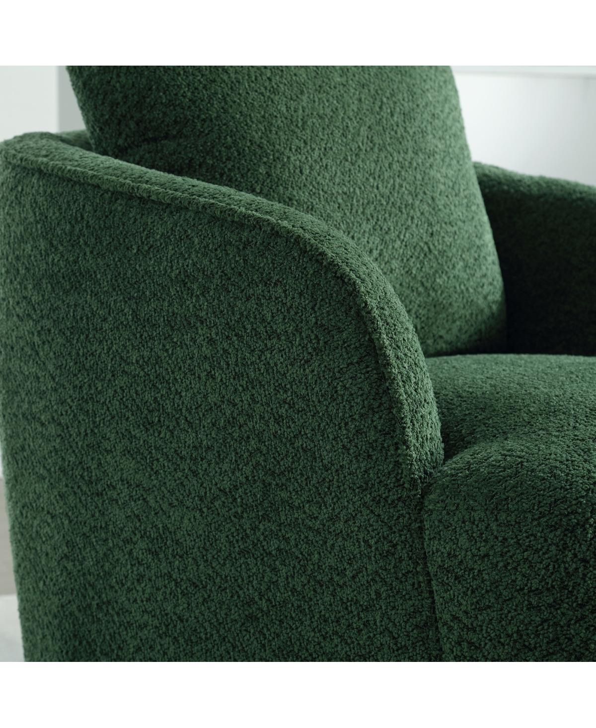 Streamdale Furniture Boucle Upholstered Swivel Accent Barrel Chair & Round Sofa Chair