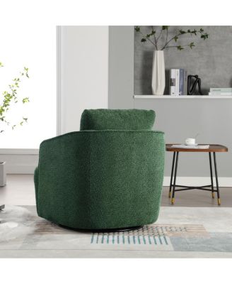 Boucle Upholstered Swivel Accent Barrel Chair & Round Sofa Chair