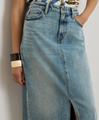 Women's Denim Pencil Maxi Skirt