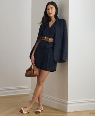 Women's Pleated High-Rise Twill Shorts