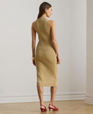 Women's Ribbed Mock Neck Slim Fit Sweater Dress