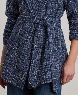 Women's Long-Sleeve Notch Lapel Wrap Coat