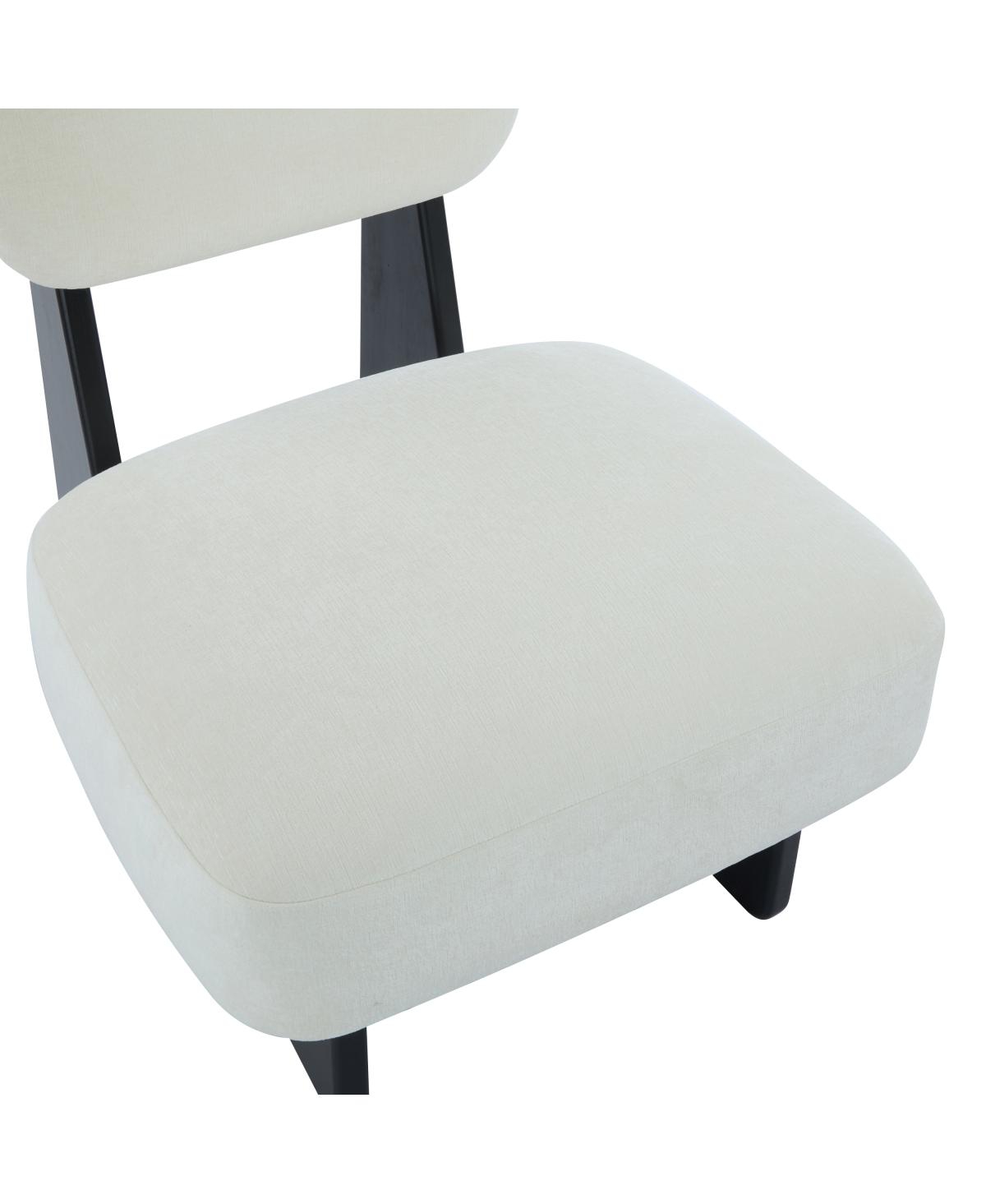 Streamdale Furniture Streamdale Set of 2 Modern Beige Lounge Chair with Polyester Upholstery & Wood Base