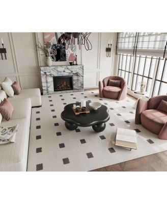 35" Cloud Shaped Coffee Table, Petal-Shaped Modern Minimalist Coffee Table