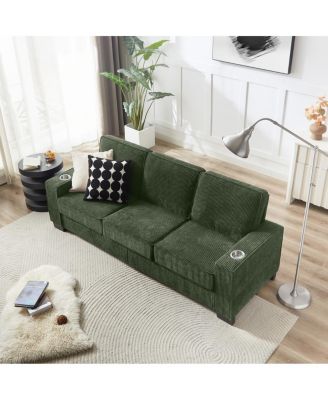 Streamdale Corduroy 3-Seater Sofa, Modern Compressed Couch for Living Room