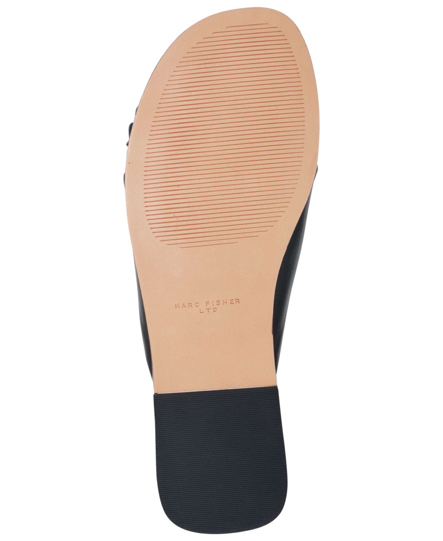 Женские сандалии Marc Fisher LTD Dalani Ornamented Ruched Flat Slip-On, цвет: Чёрный кожаный — фото 5