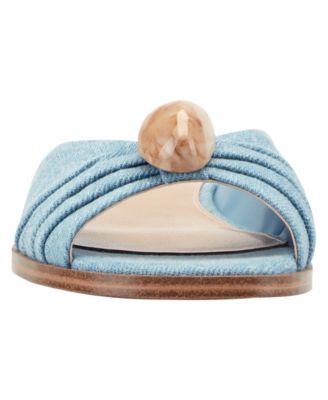 Women's Dalani Ornamented Ruched Flat Slip-On Sandals