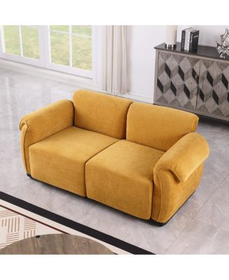 68.5" L Modular Chenille Sofa with Iron Frame