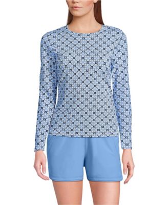 Women's Long Torso SunShade UPF 50 Long Sleeve Rash Guard Swim Tee