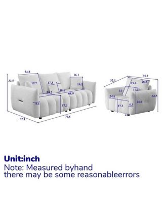 3 Seater + 1 Seater Combo Sofa, Modern Living Room, Teddy Sofa, Wooden Frame
