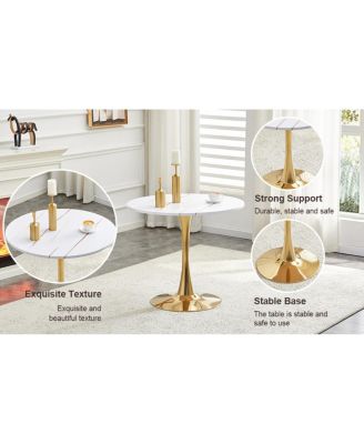 Streamdale Round Dining Table, 31.5" Tulip Bistro Table for Kitchen, Living Room, Cafe