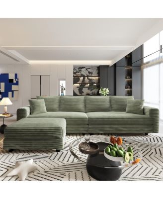 Streamdale 102" Plush Corduroy 4-Seat Sofa, Modern Comfy Upholstered Cloud Couch