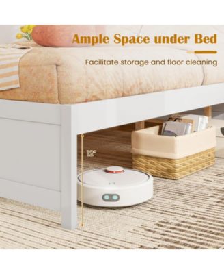 Queen Size Bed Frame with 2 Rolling Storage Drawers