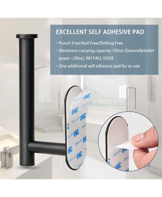 Self Adhesive Toilet Paper Holder - Stainless Steel, Rustproof, No Drilling, Wall Mount Bathroom Tissue Holder for Bathroom