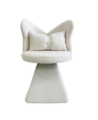 Elegant Chenille Velvet Armless Accent Chair with 360° Rotation