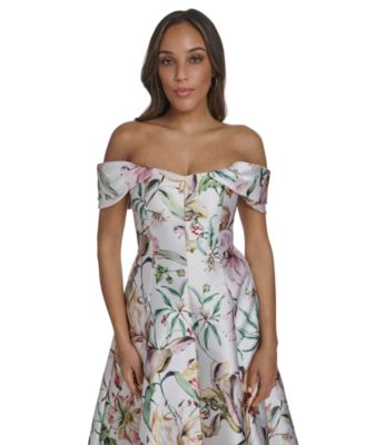 Women's Off-The-Shoulder Flare Midi Dress