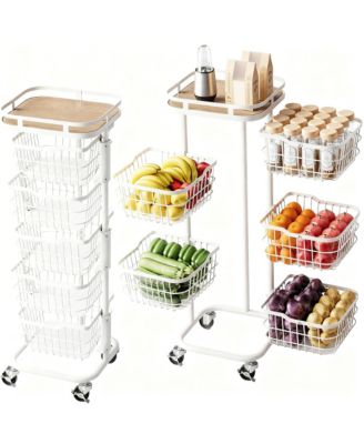 5-Tier Rotating Storage Cart for Kitchen & Pantry