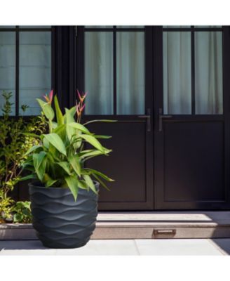 13.4-Inch Round Waves MgO Planter