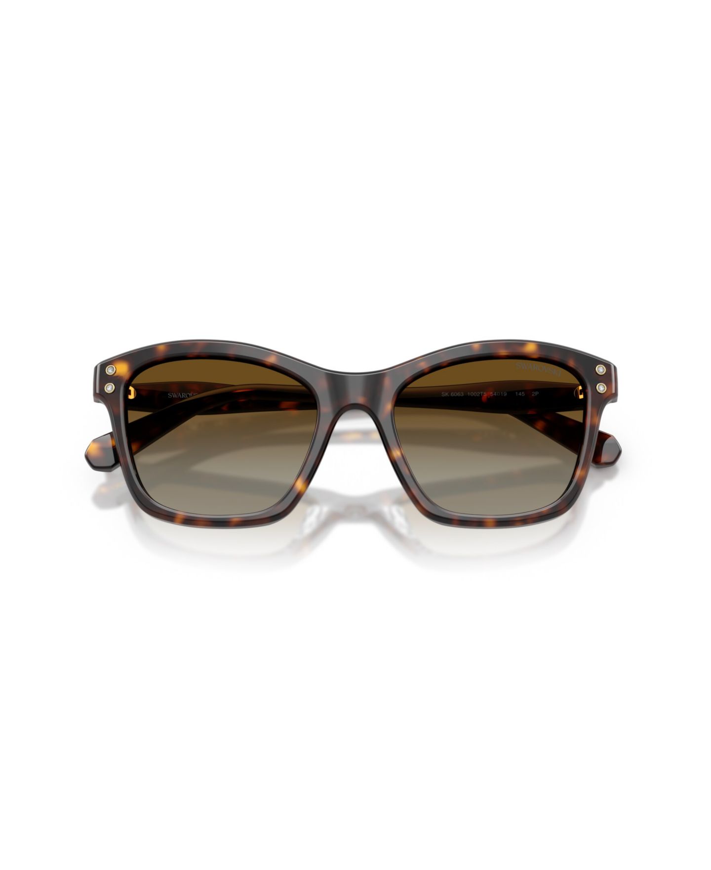 Женские солнцезащитные очки Swarovski Square Polarized Sunglasses, SK6063, цвет: Гавана — фото 5