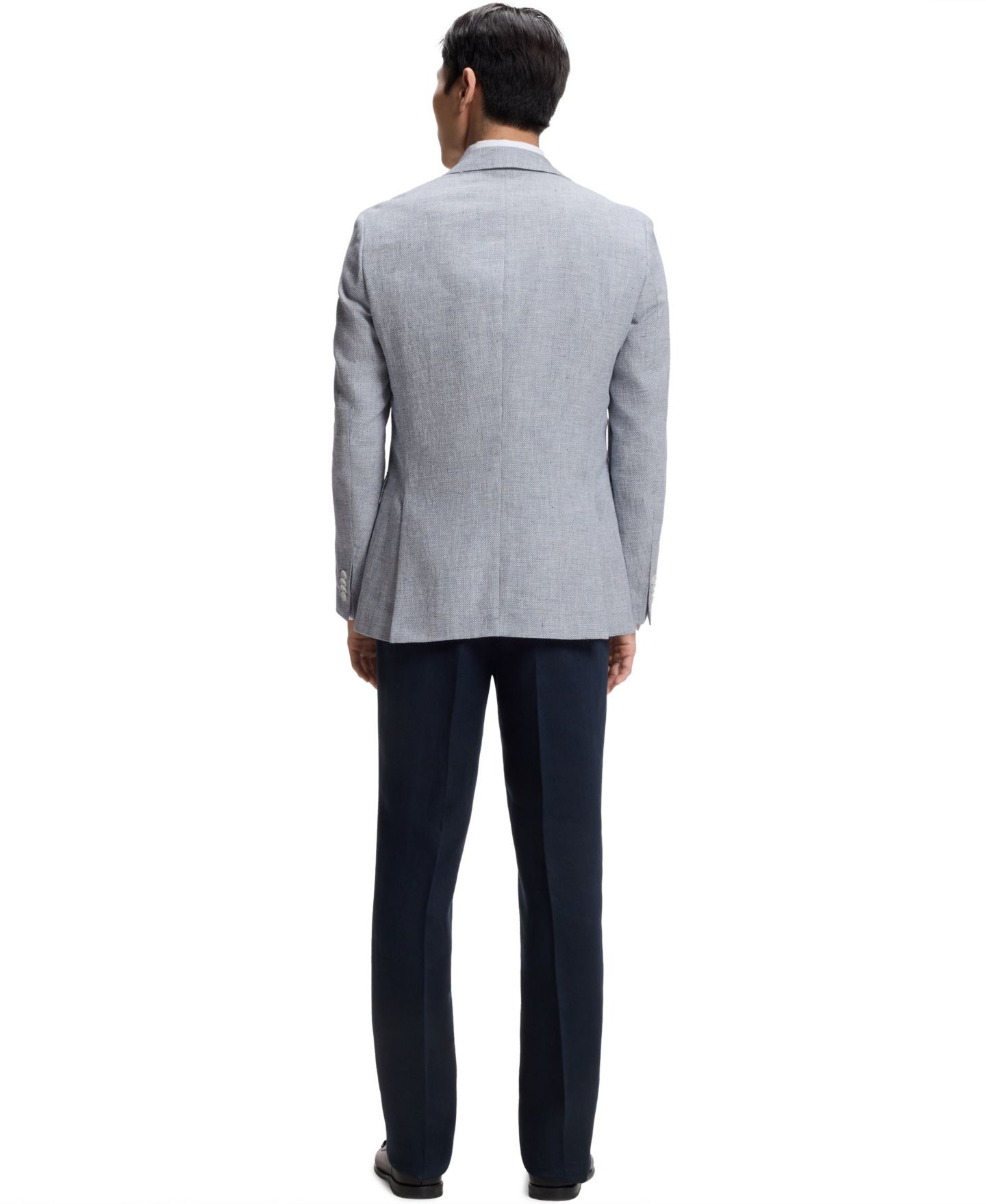Мужской пиджак Hugo Boss Pepita Houndstooth Pattern Slim-Fit Blazer, цвет: Синий — фото 4