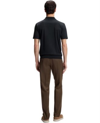 Men's Cotton-Silk Zip-Neck Polo Shirt